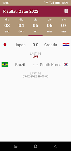 Risultati Qatar 2022 screenshot 1